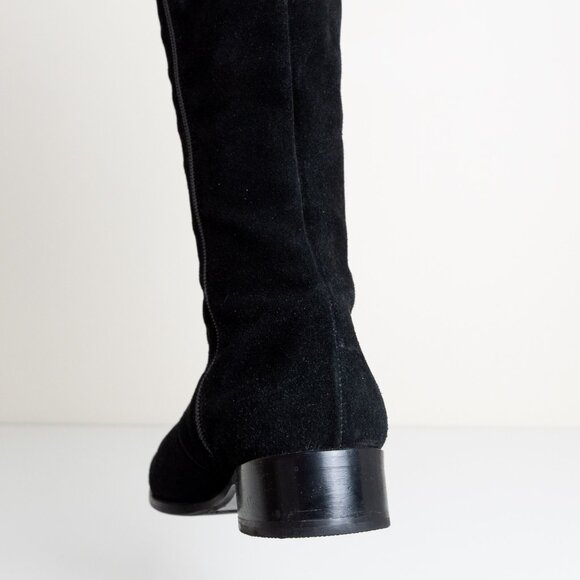La Canadienne Black Suede Leather Knee High Boots Size 8.5 Made in Canada - Picture 7 of 13